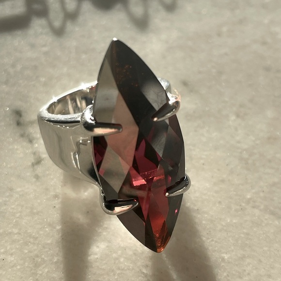 Three piece Elle ruby necklace, earrings and ring. Sterling silver - Picture 4 of 5